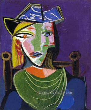  kubist - Porträt de femme au Barett 2 1937 kubistisch